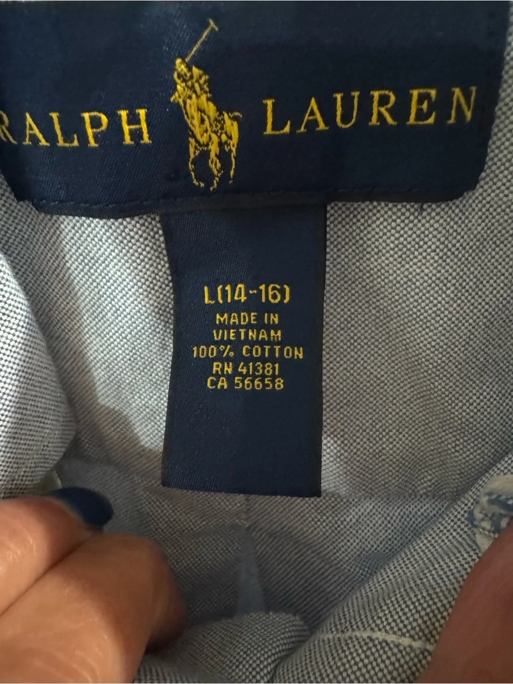 Ralph Lauren Boys Light Blue Oxford Button-Down Shirt with Pony Logo